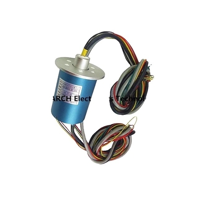 Precious Metal: Gold-Gold 8 Signals Ethernet Slip Ring with 1 Gigabit Set Threads for Flanged Stable