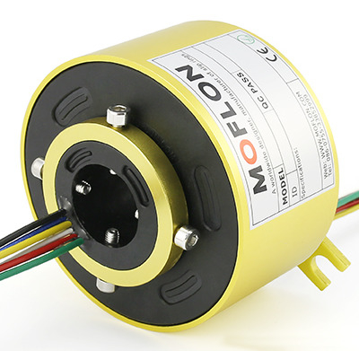 MT1256 alloy aluminum slip ring with bore size 12.7mm, OD 56mm, 0~440VAC/VDC, IP51